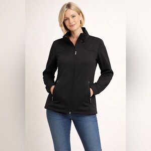 HB GOLF Women’s Black Softshell Jacket with zippers